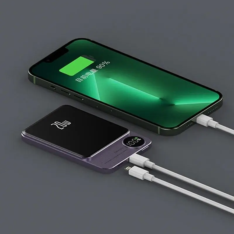 Magnetic Wireless Charger 10.000 mAh Portable Power Bank (Color - Dark Green)