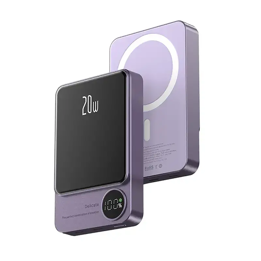 Magnetic Wireless Charger 10.000 mAh Portable Power Bank (Purple Color)